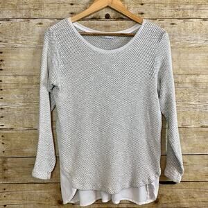 Zara Waffle Weave Top Womens Small Scoopneck